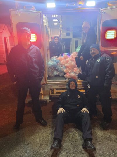 Manager Vanderwall, Asst. Manager Kryza, Supervisor Lehman, EMTs Hewitt and Parker at Holly Jolly Eve